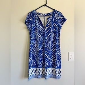 Lilly Pulitzer Blue and White Sophieletta Dress Size M